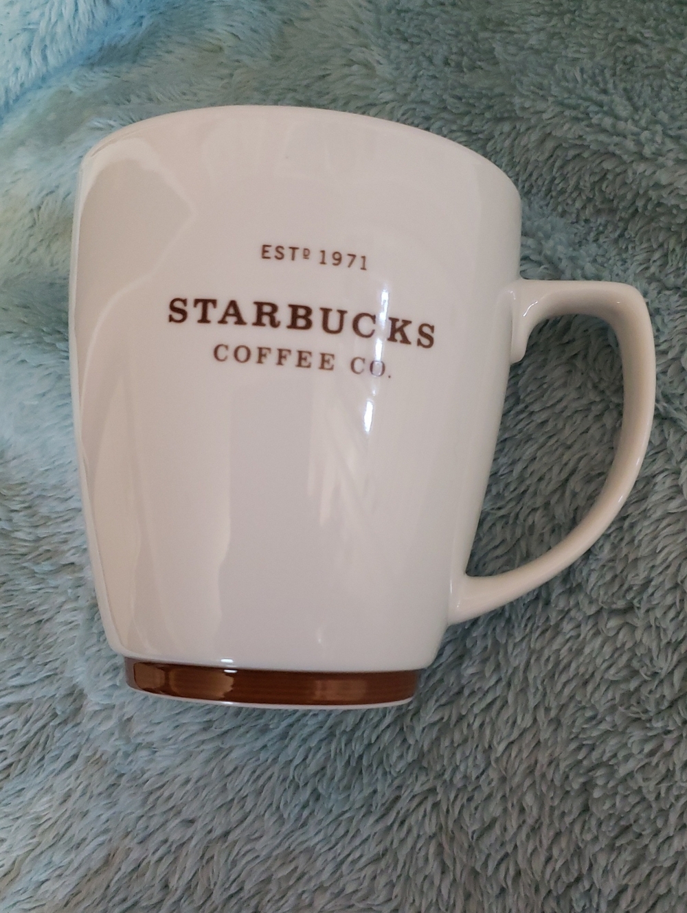 Starbucks White Coffee Mug with Brown Accent